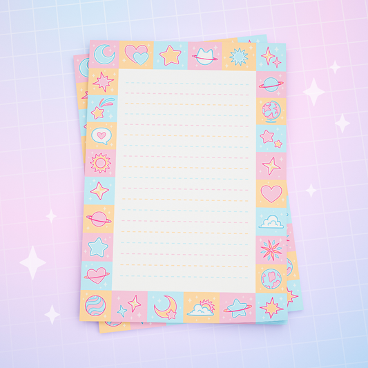 Celestial Pastels - A6 memo pad / notepad - 50 pages