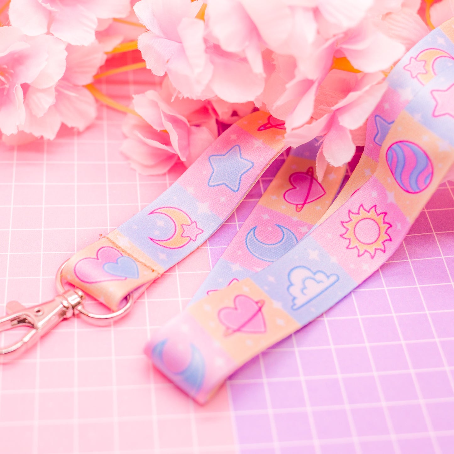 Celestial Pastels - lanyard with lobster clasp