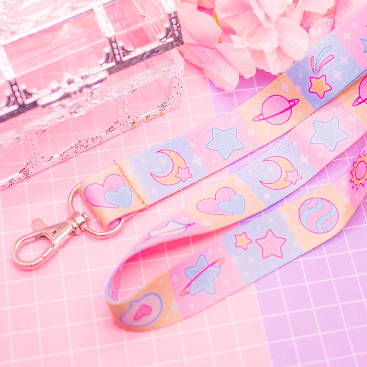 Celestial Pastels - lanyard with lobster clasp