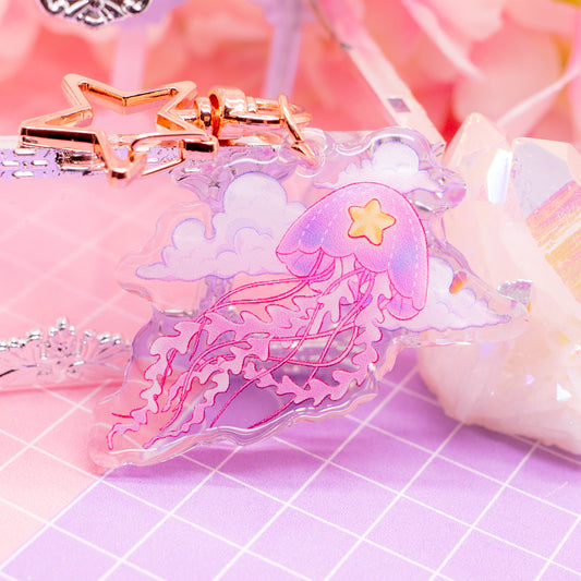 Cosmic Jellyfish - acrylic charm / keychain