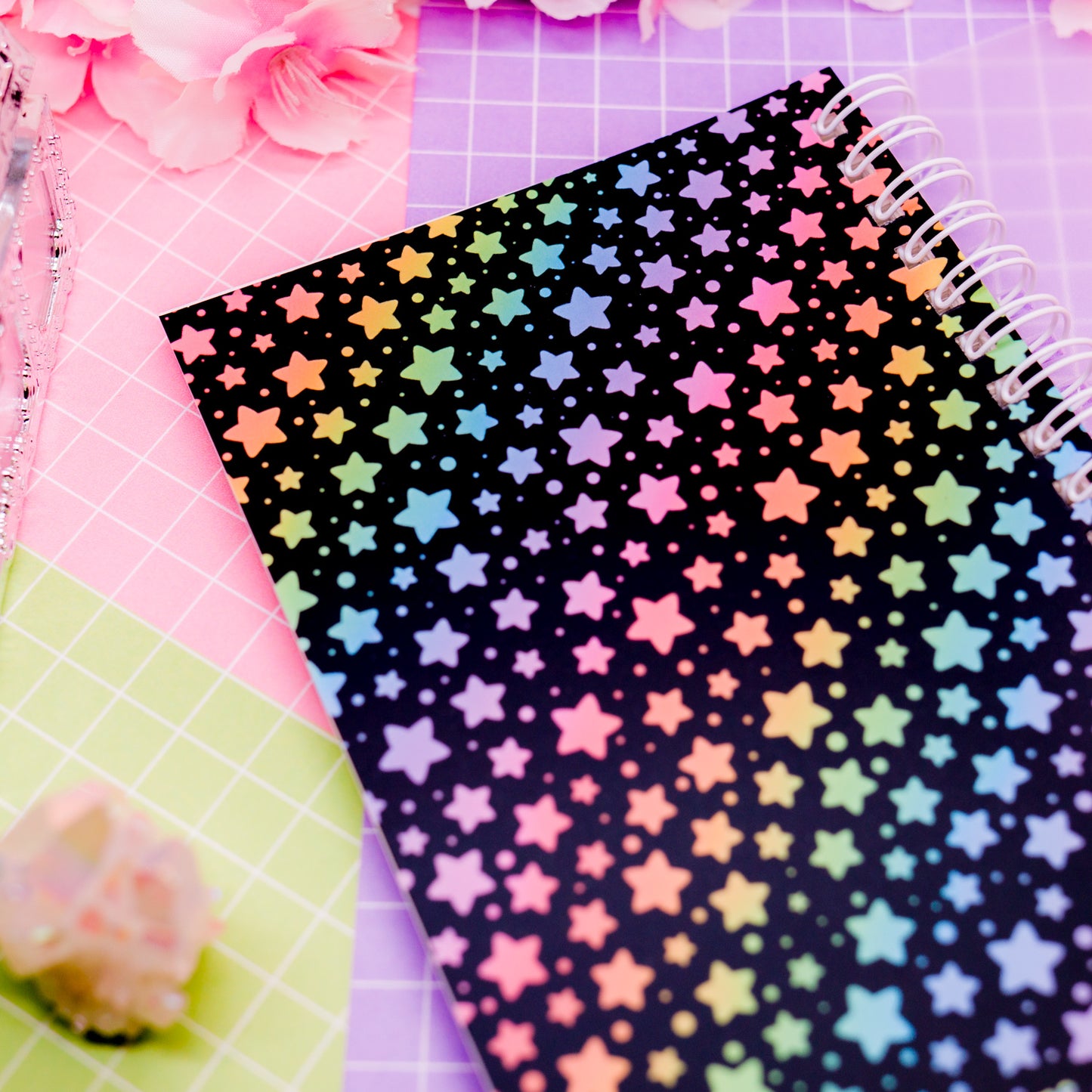 Re-usable sticker collecting book - Rainbow Stars (A6) "You can never have too many stickers!"