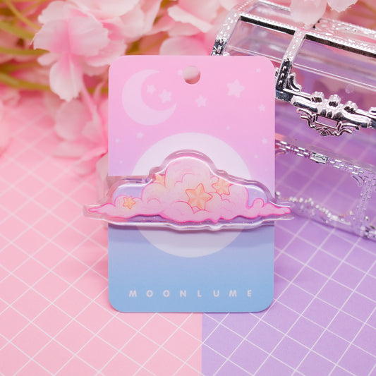 Starry Cloud acrylic hair clip (with glitter!)