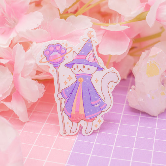 Cat Wizard - matte vinyl sticker