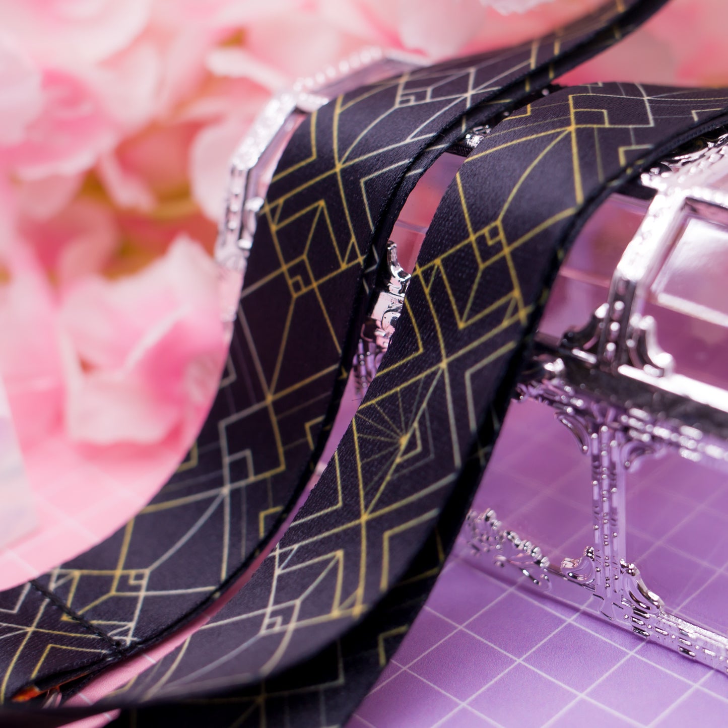 Art Deco Clair Obscur - lanyard with lobster clasp