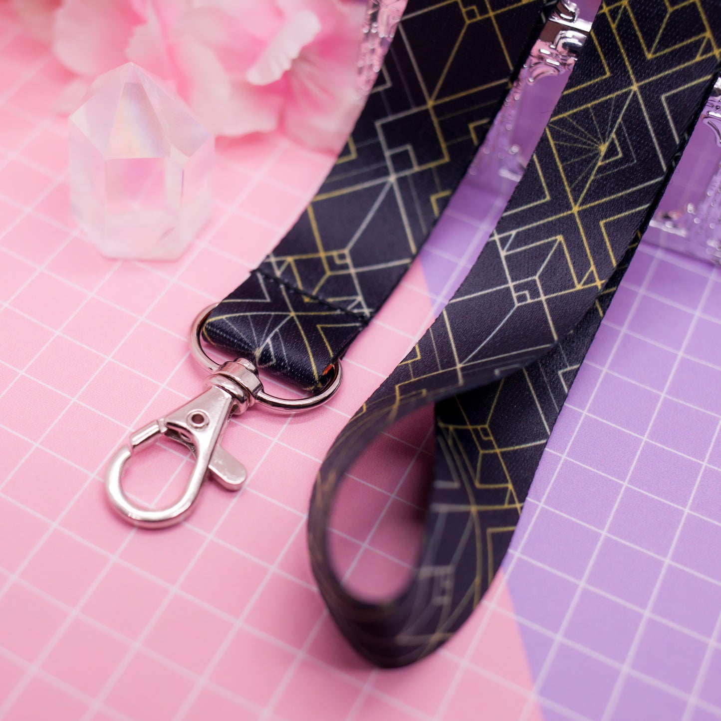 Art Deco Clair Obscur - lanyard with lobster clasp