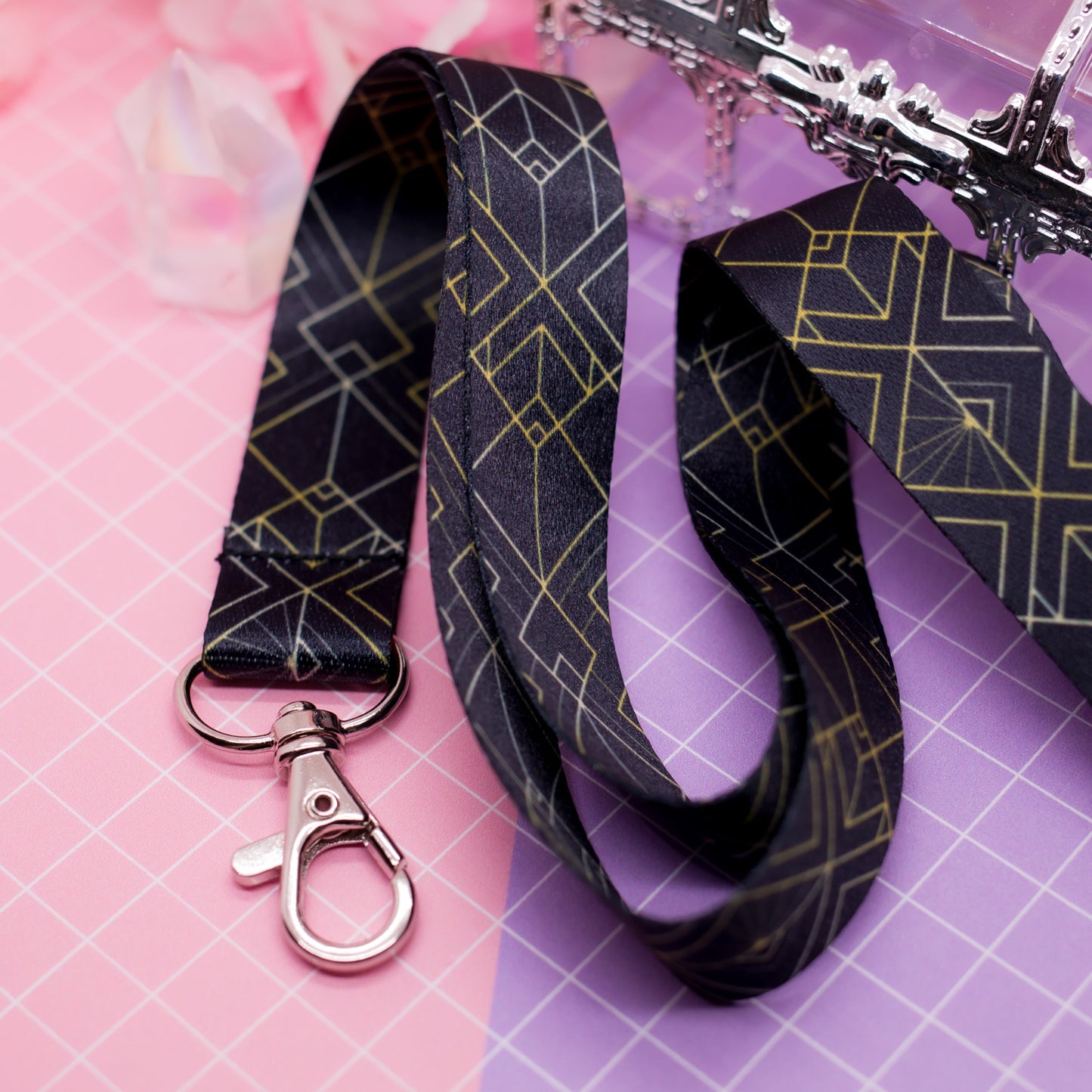 Art Deco Clair Obscur - lanyard with lobster clasp