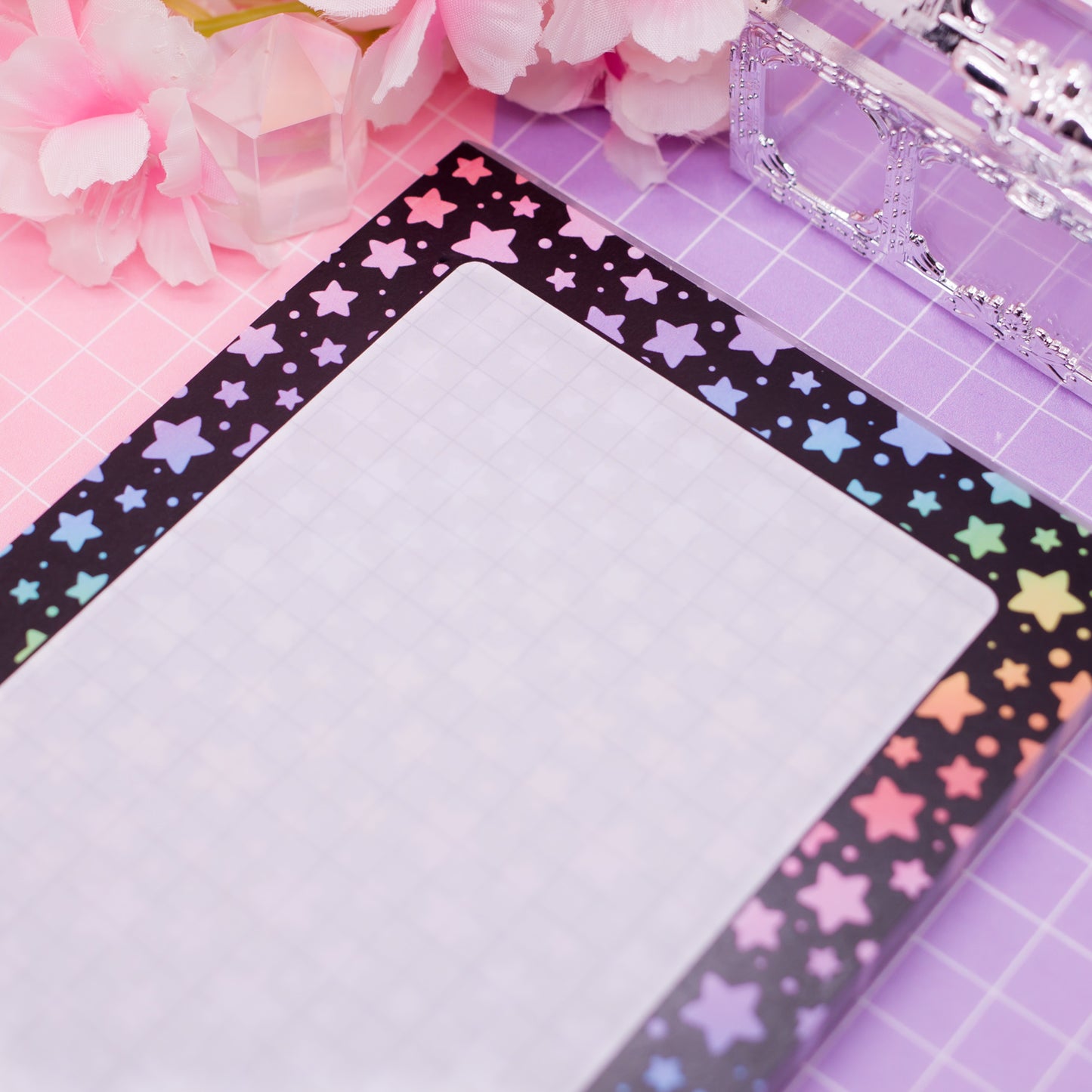 Rainbow Stars - A6 memo pad / notepad - 50 pages