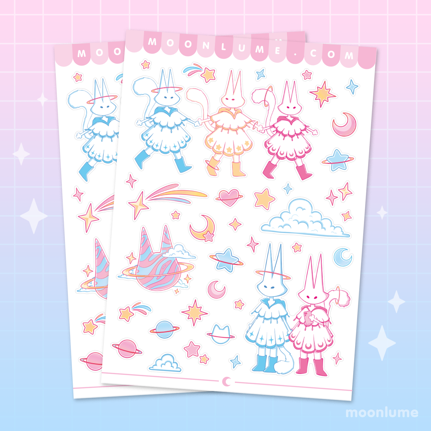 Cat Dreamers - matte vinyl sticker sheet