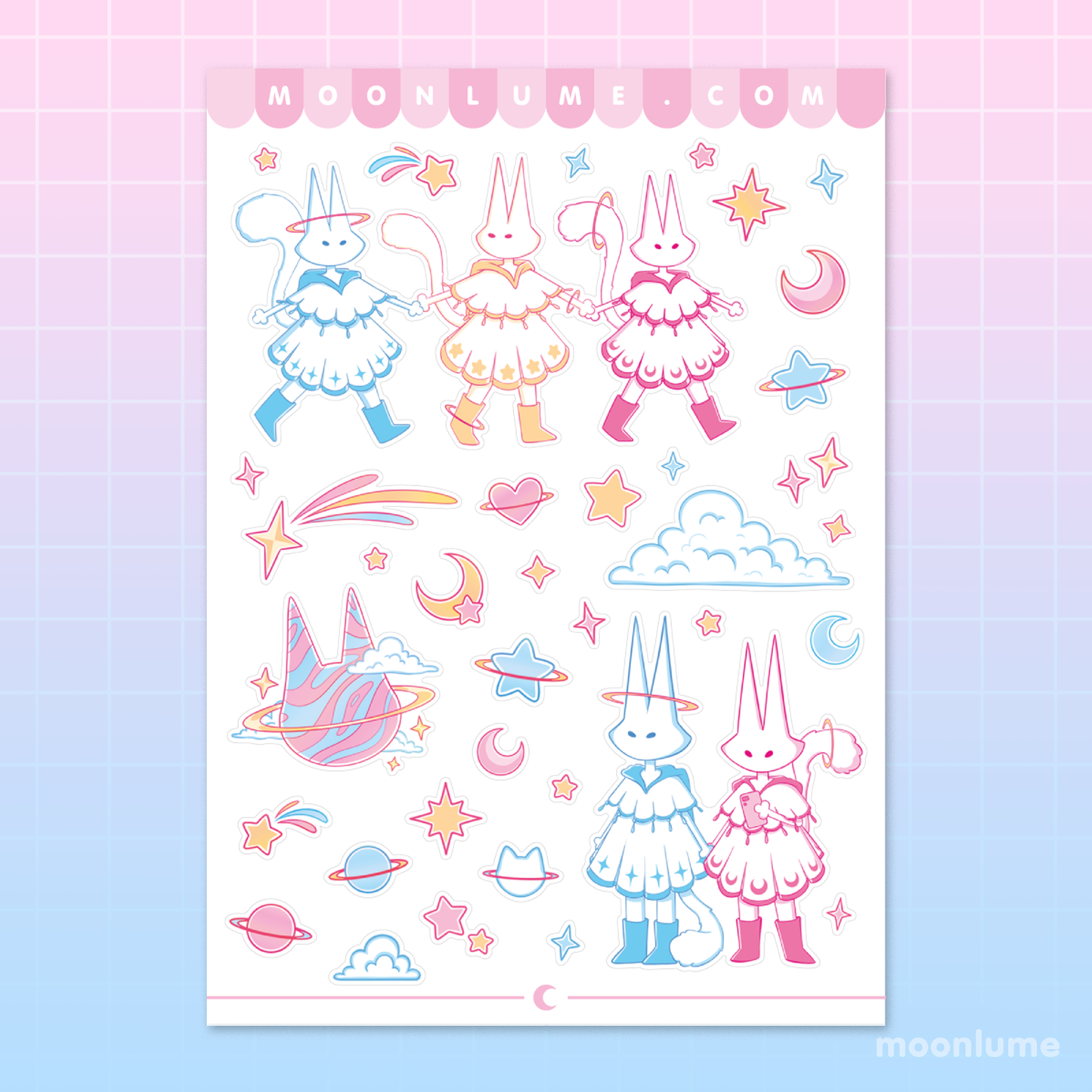 Cat Dreamers - matte vinyl sticker sheet