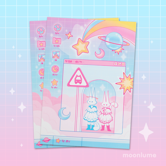Cosmic Cat Dreamers - A5 art print (matte)