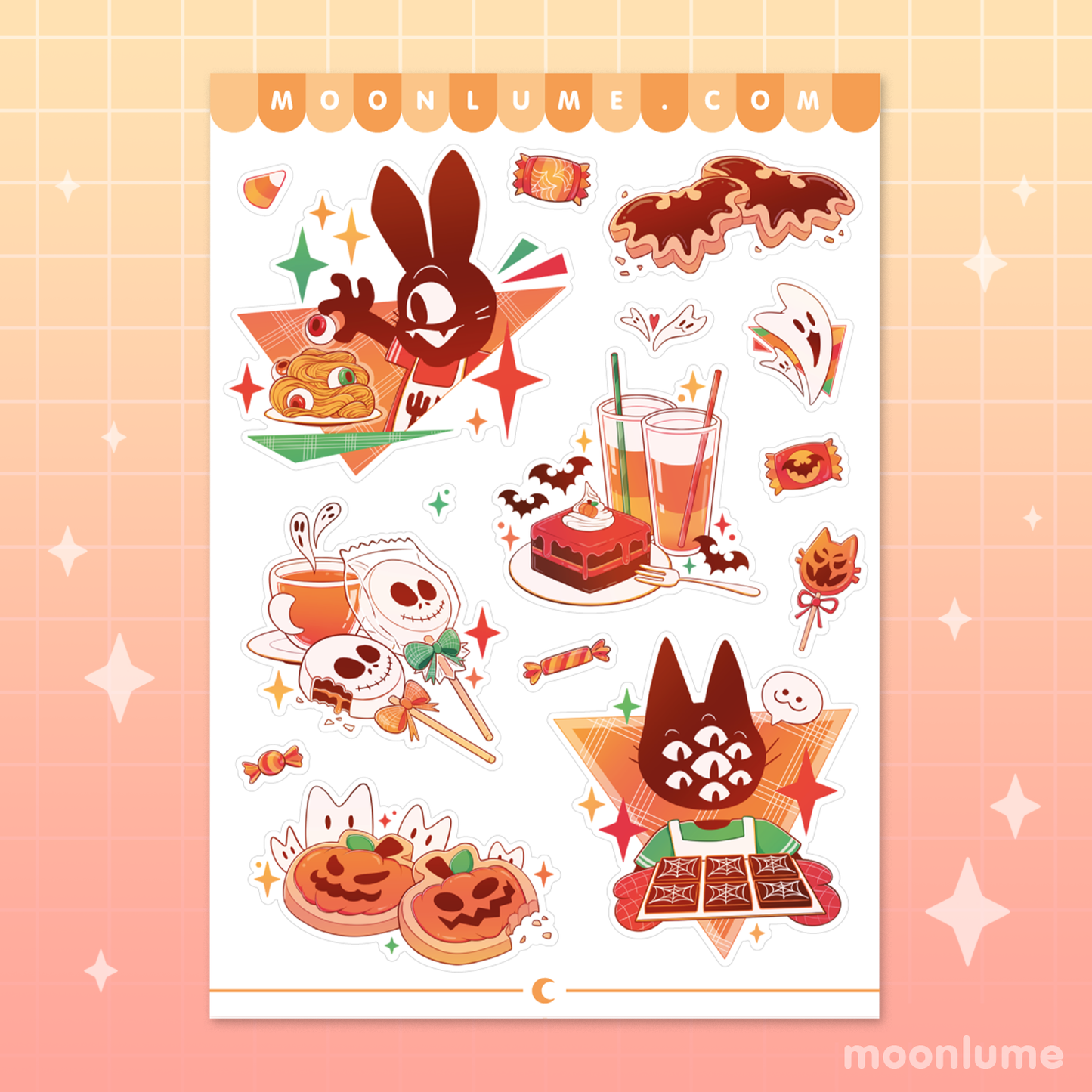 Halloween Food - Spooky Town - matte vinyl sticker sheet