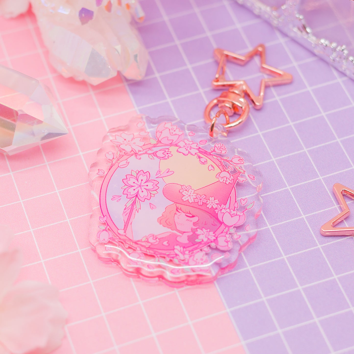 Cherry Blossom Mage - acrylic charm / keychain