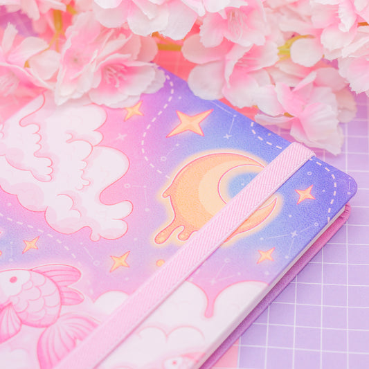 A5 hardcover notebook journal - Cosmic Swim