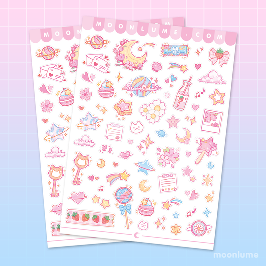 Pink Aesthetic - matte vinyl sticker sheet