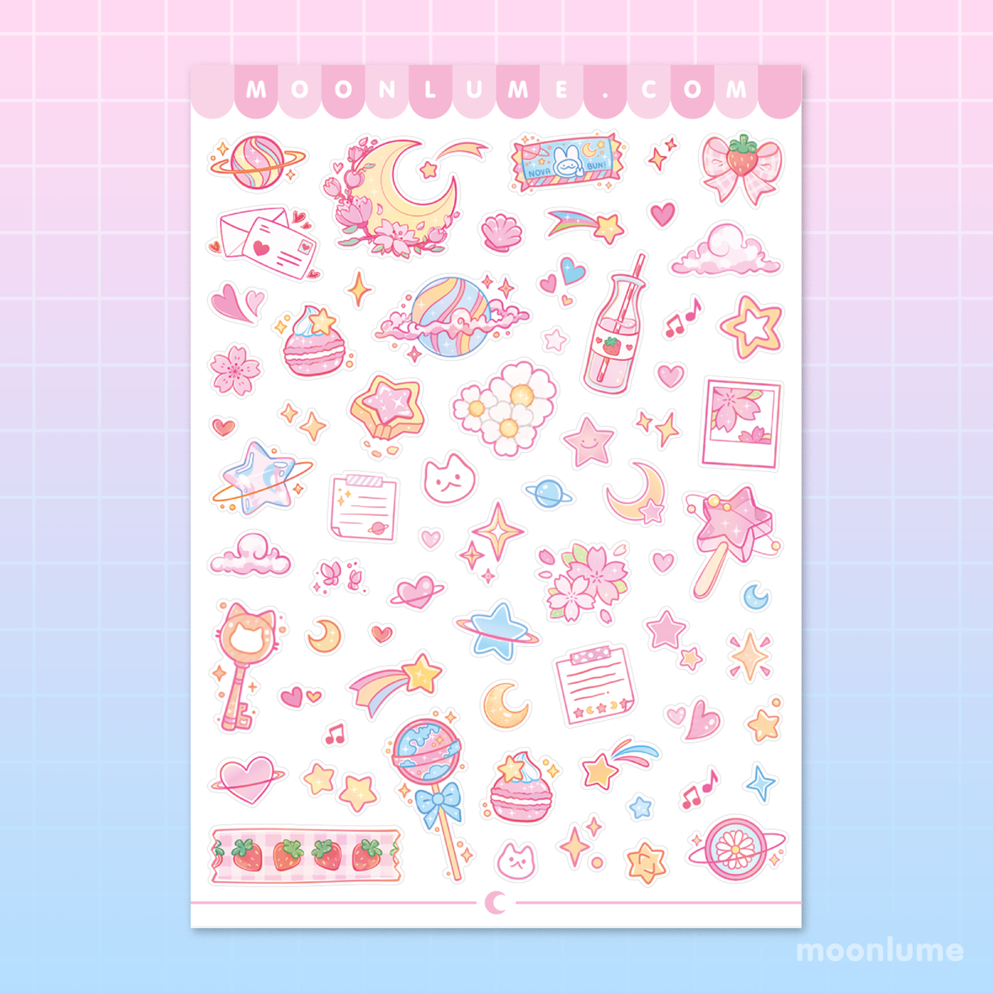 Pink Aesthetic - matte vinyl sticker sheet