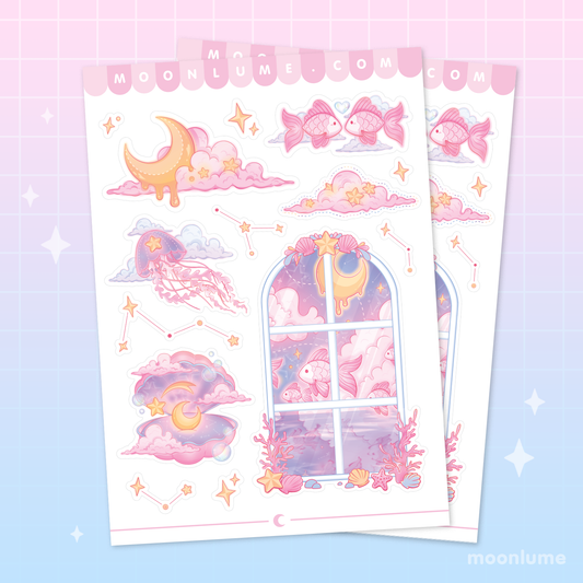 Cosmic Swim - matte vinyl sticker sheet