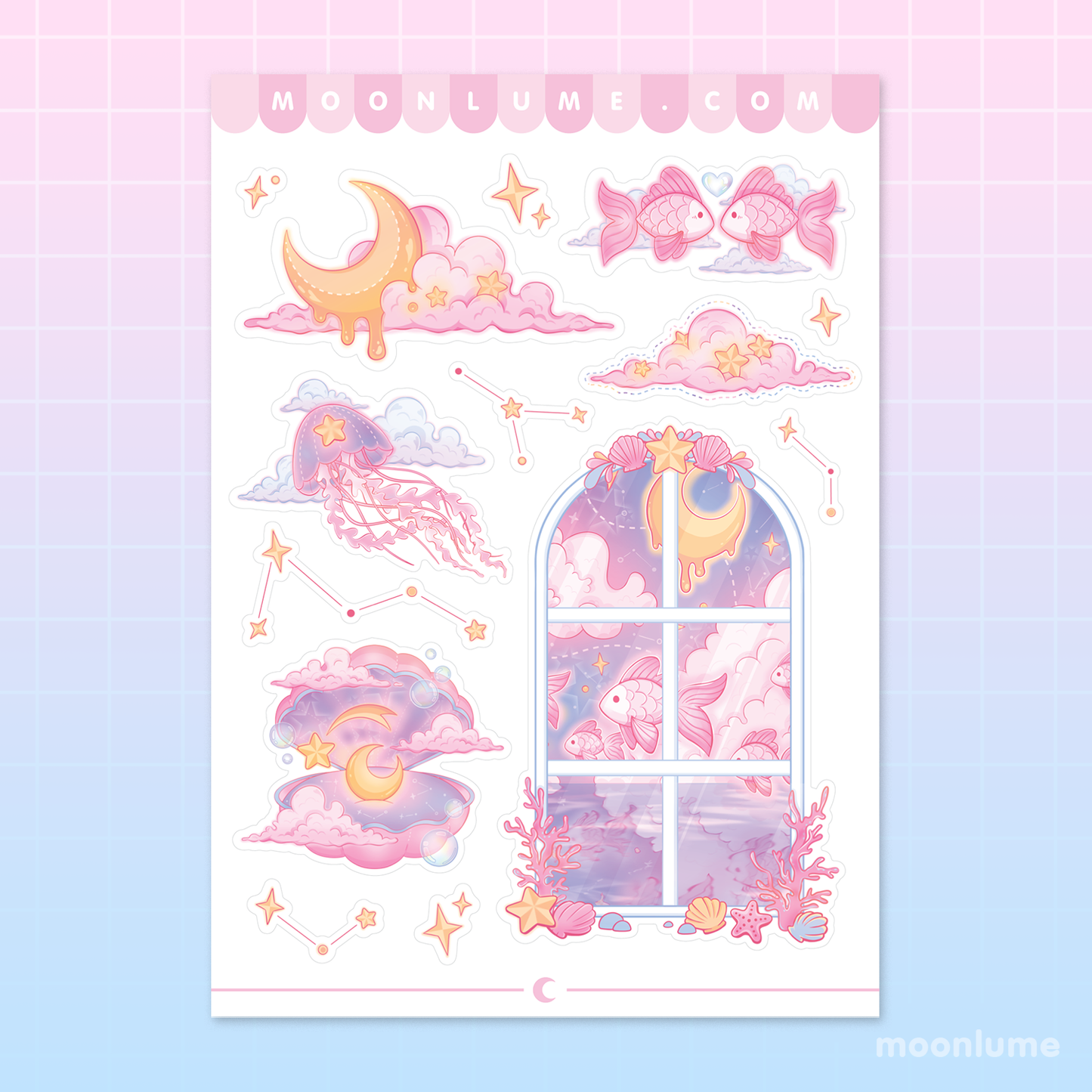 Cosmic Swim - matte vinyl sticker sheet
