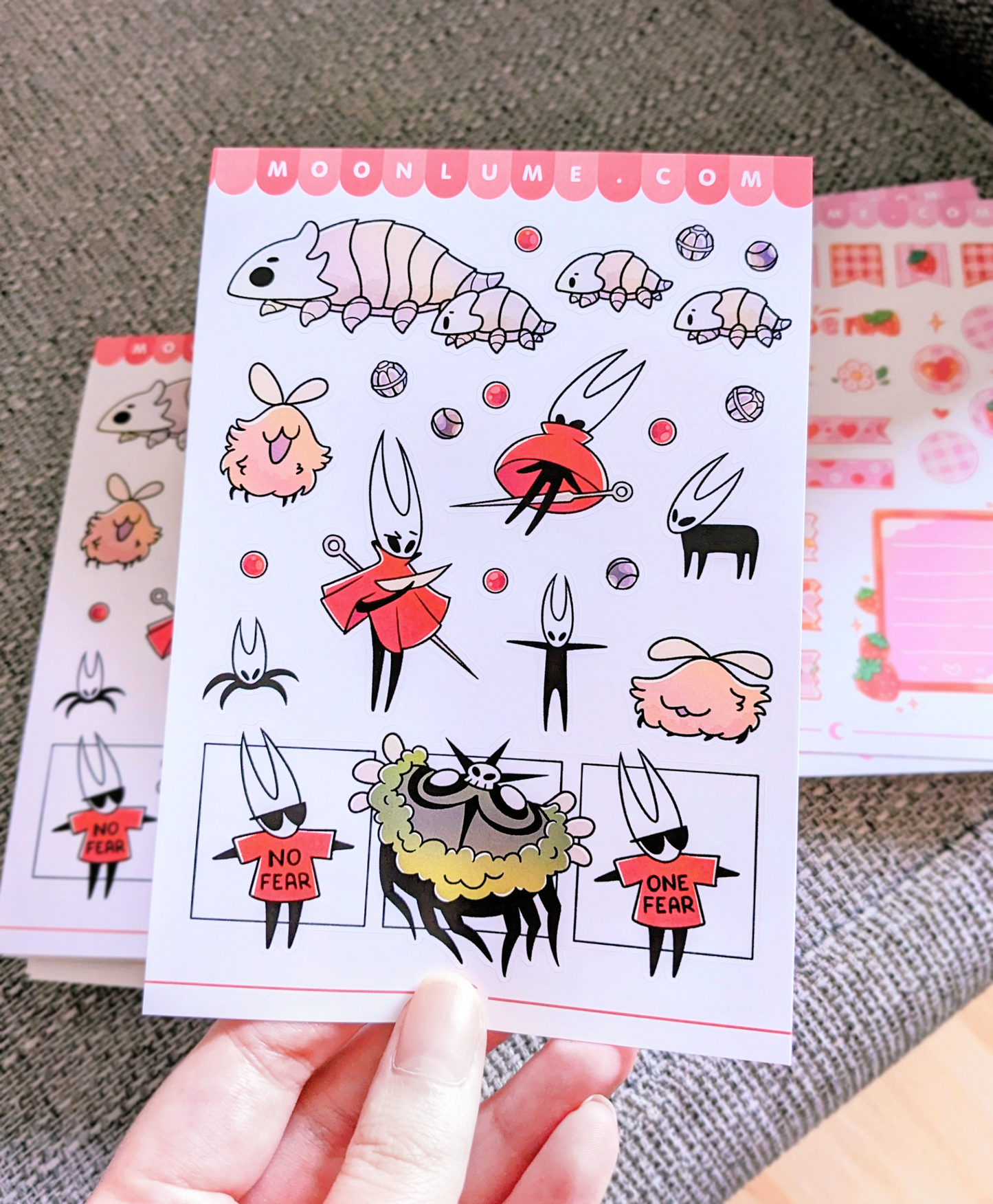 Hollow Knight Silksong - matte vinyl sticker sheet - Hornet and friends