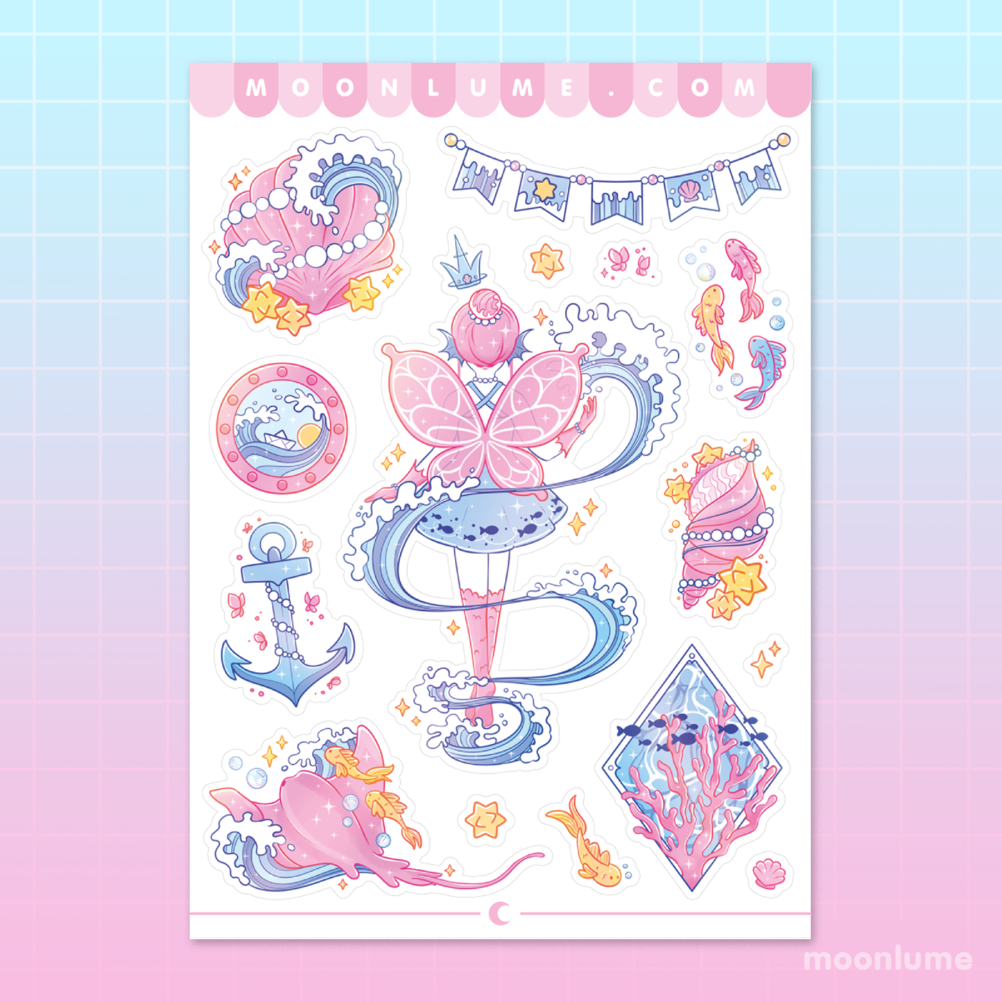 Water Fairy Kingdom - matte vinyl sticker sheet