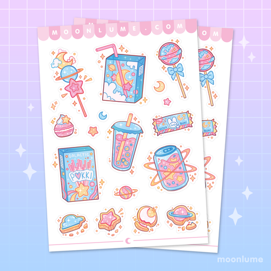 Cosmic Snacks - matte vinyl sticker sheet