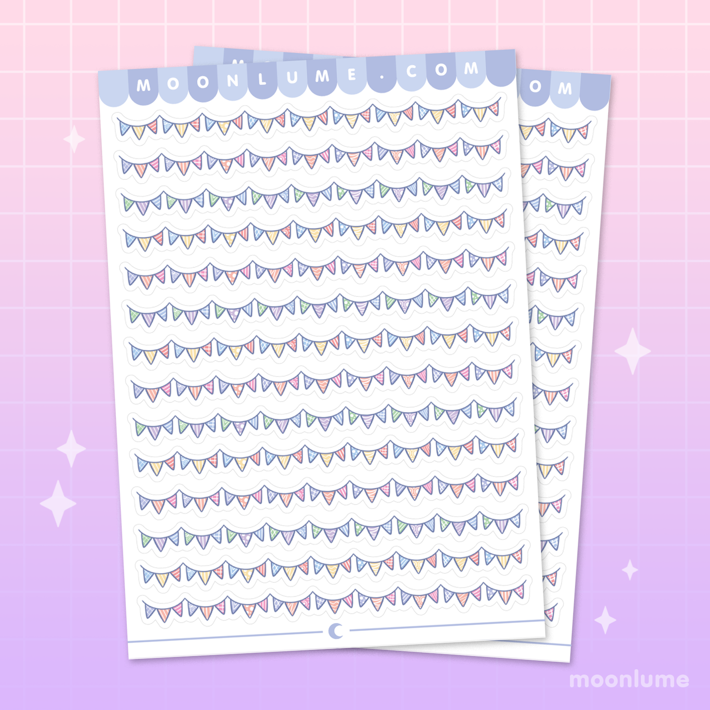 Bunting Banner Flag Dividers - matte vinyl sticker sheet
