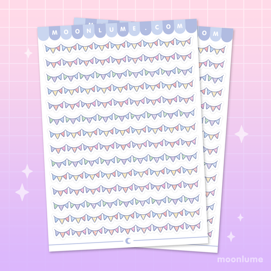 Bunting Banner Flag Dividers - matte vinyl sticker sheet