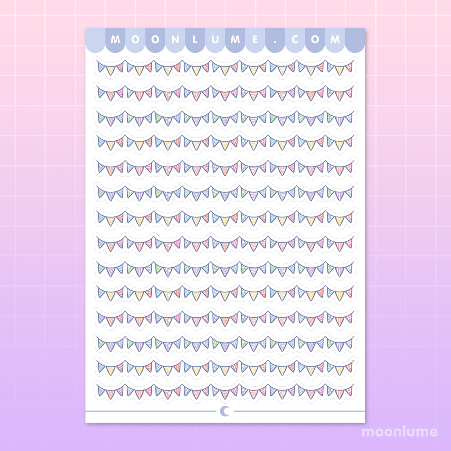 Bunting Banner Flag Dividers - matte vinyl sticker sheet