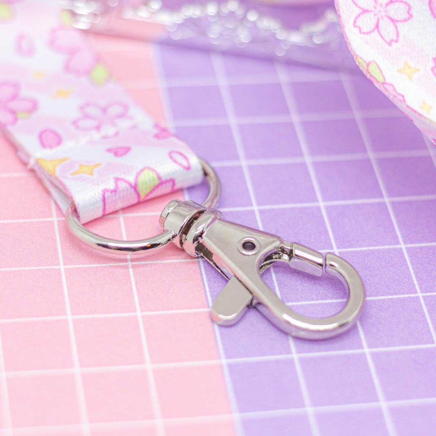 Sakura Season - pastel pink lanyard with lobster clasp