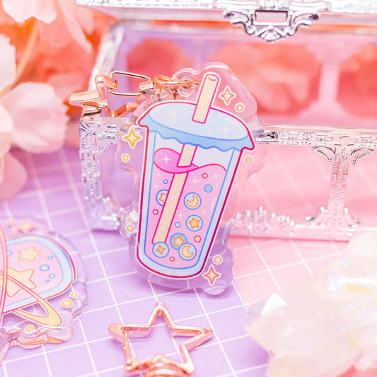 Cosmic Snacks - Cosmic Bubble Tea acrylic charm / keychain