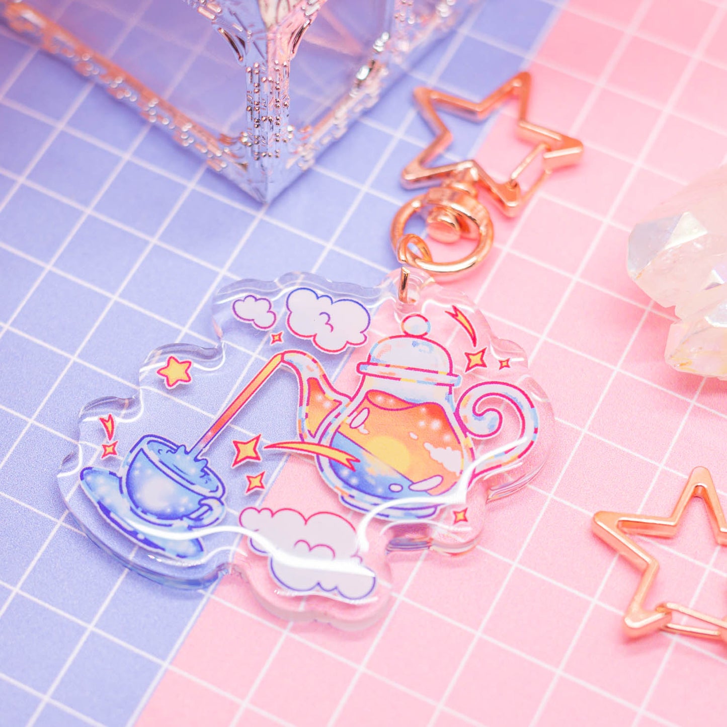 Sunset Tea - acrylic charm / keychain