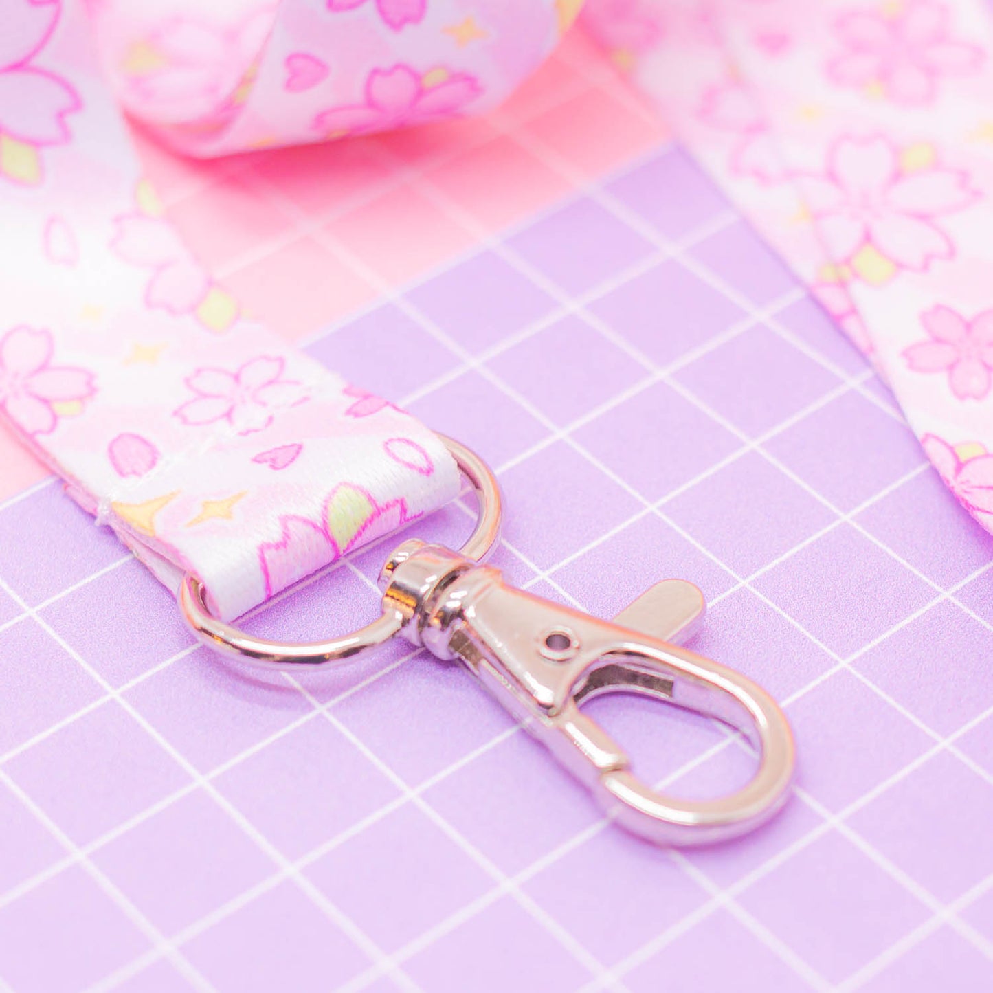 Sakura Season - pastel pink lanyard with lobster clasp