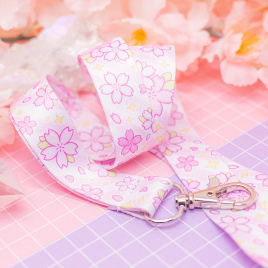 Sakura Season - pastel pink lanyard with lobster clasp