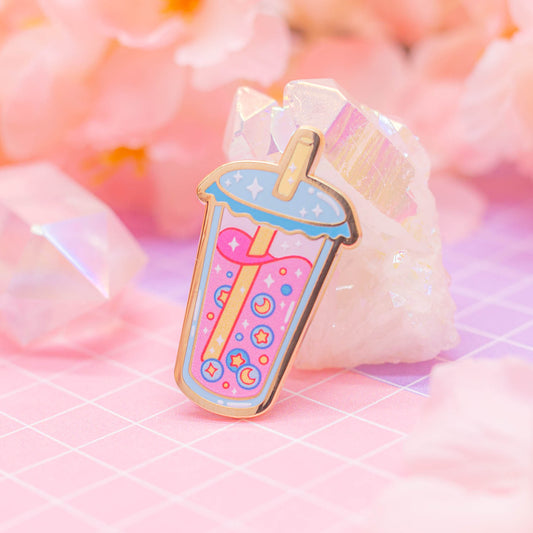 Cosmic Snacks - cosmic bubble tea enamel pin