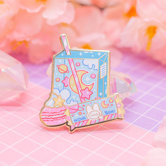 Cosmic Snacks - cosmic juice and snack enamel pin