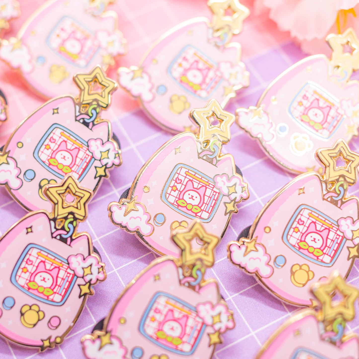 Retro Dream - CaTamagotchi enamel pin