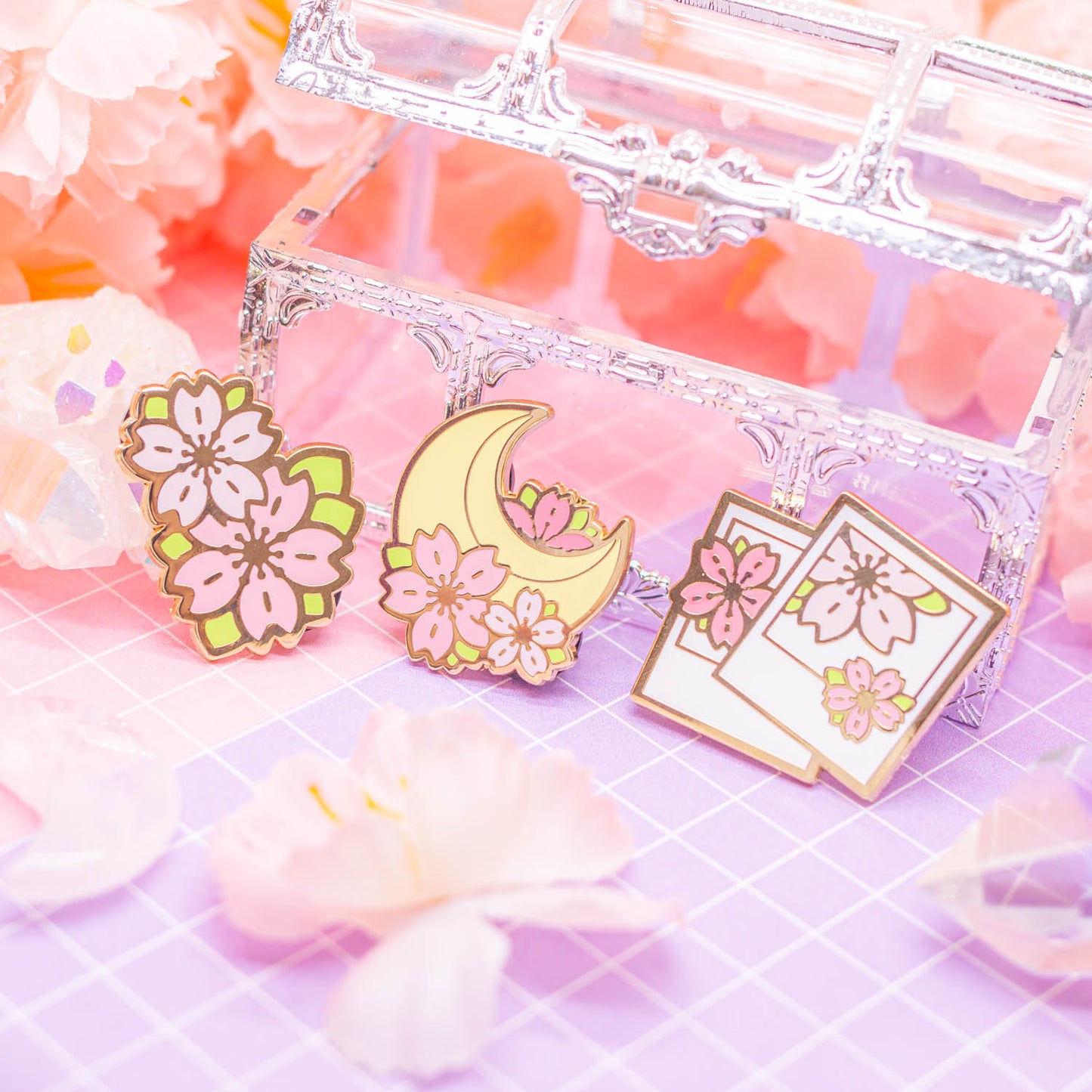 Sakura Season - cherry blossom photos enamel pin
