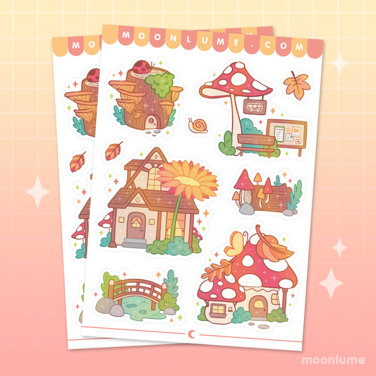 Tiny Enchanted Forest - matte vinyl sticker sheet