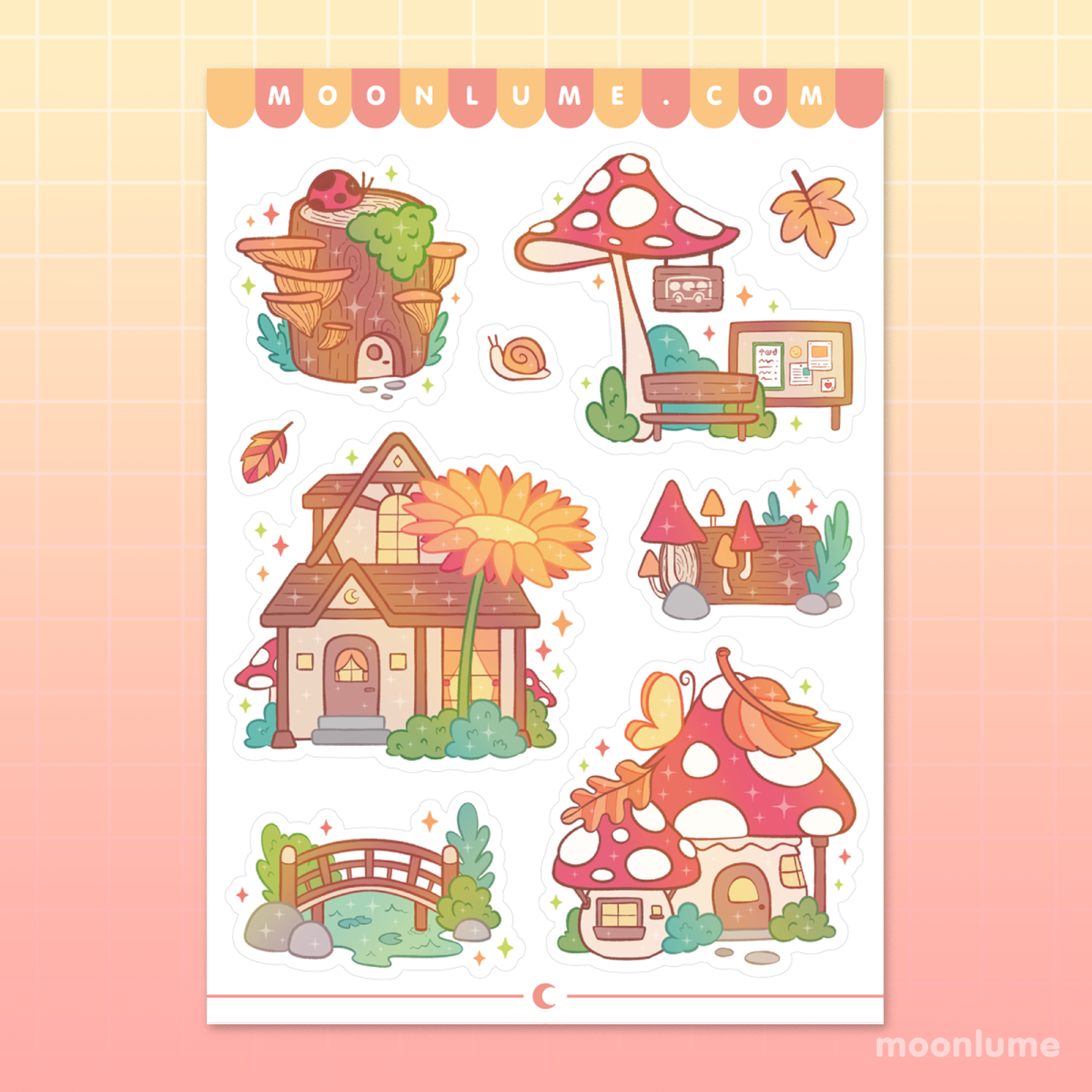 Tiny Enchanted Forest - matte vinyl sticker sheet