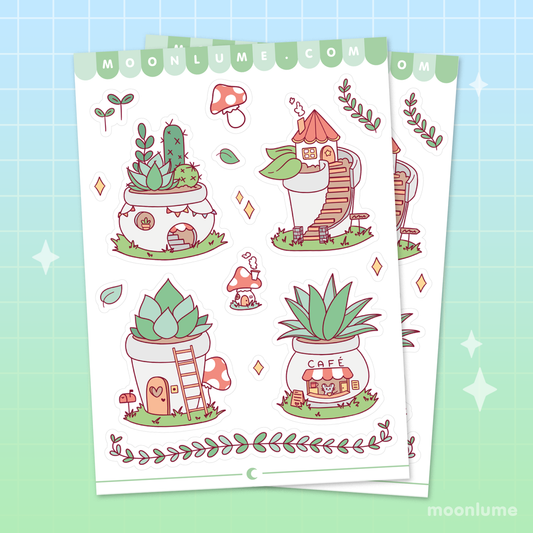 Cozy Garden - matte vinyl sticker sheet