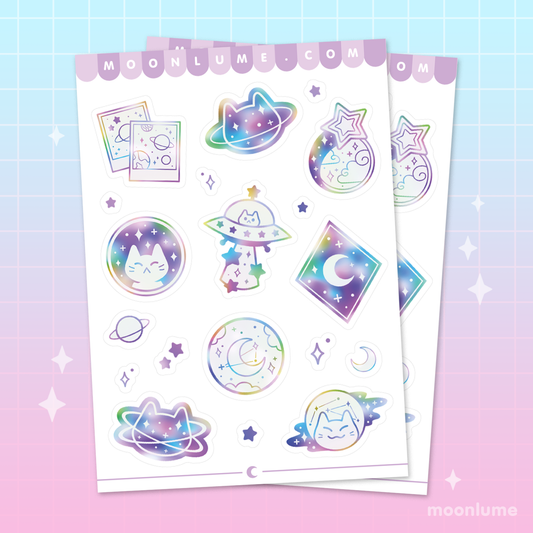 Meowter Space - matte vinyl sticker sheet