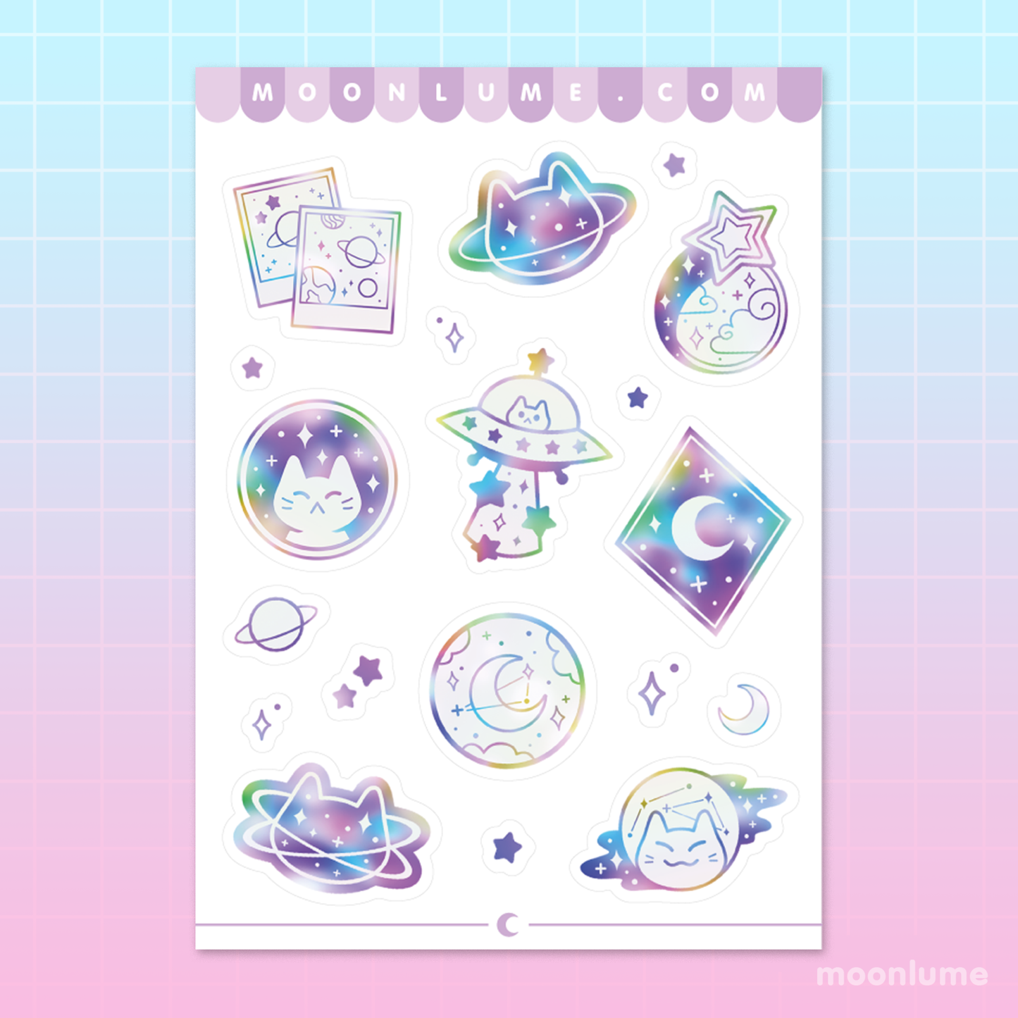 Meowter Space - matte vinyl sticker sheet