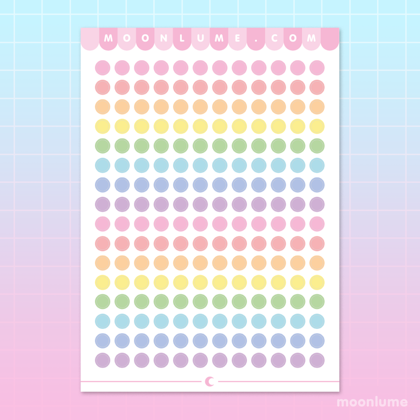 RAINBOW mini circle stickers / labels - matte vinyl sticker sheet