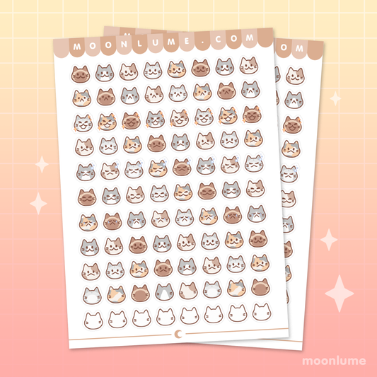 Cat Moods - matte vinyl sticker sheet