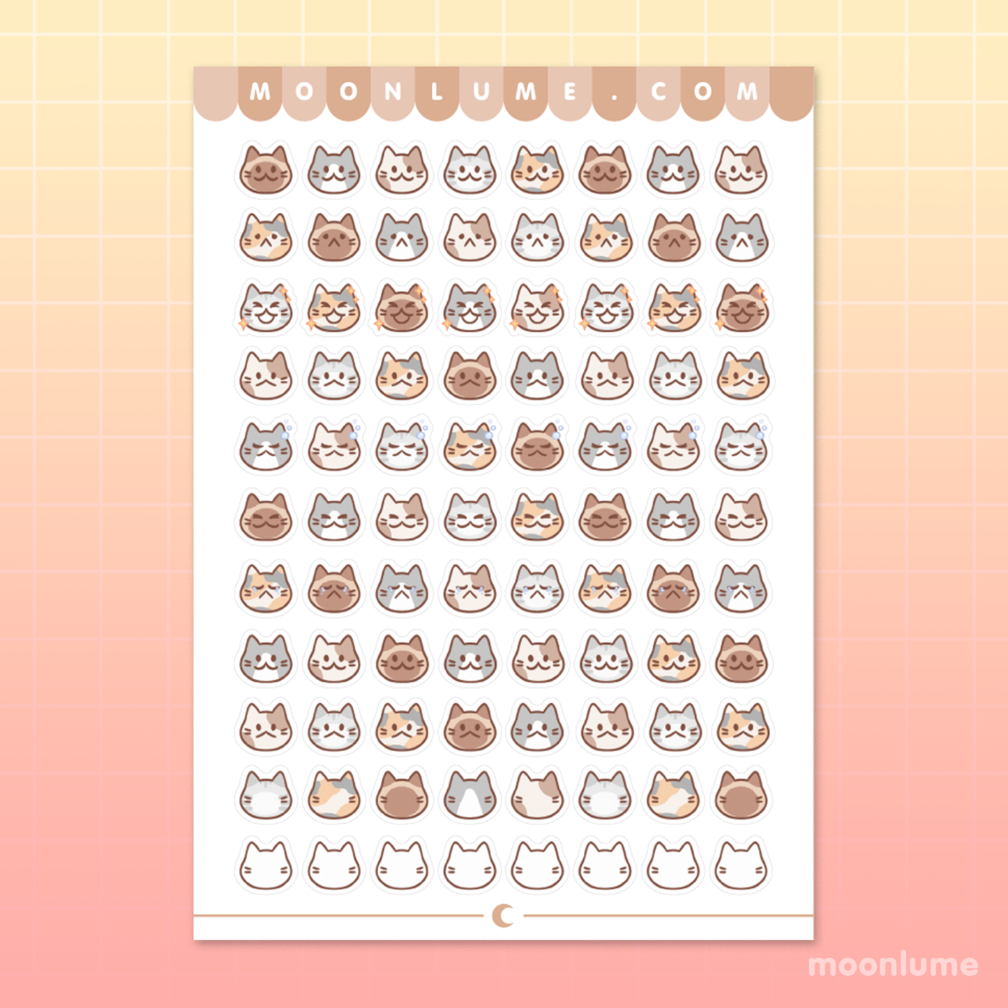 Cat Moods - matte vinyl sticker sheet