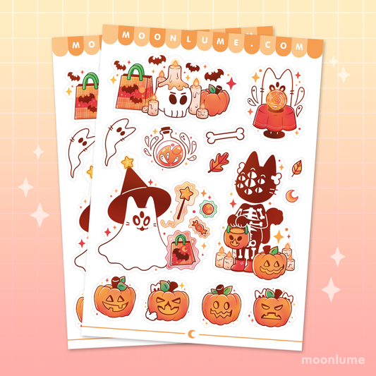 Spooky Town Halloween - matte vinyl sticker sheet