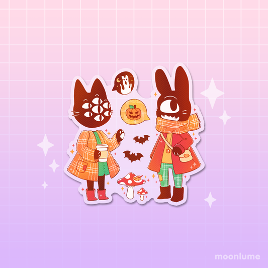 Spooky Halloween Friends - transparent vinyl sticker