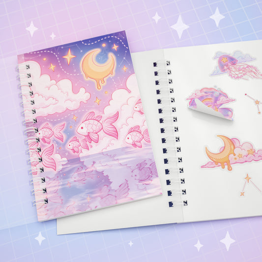 Re-usable sticker collecting book - Cosmic Swim (A6)