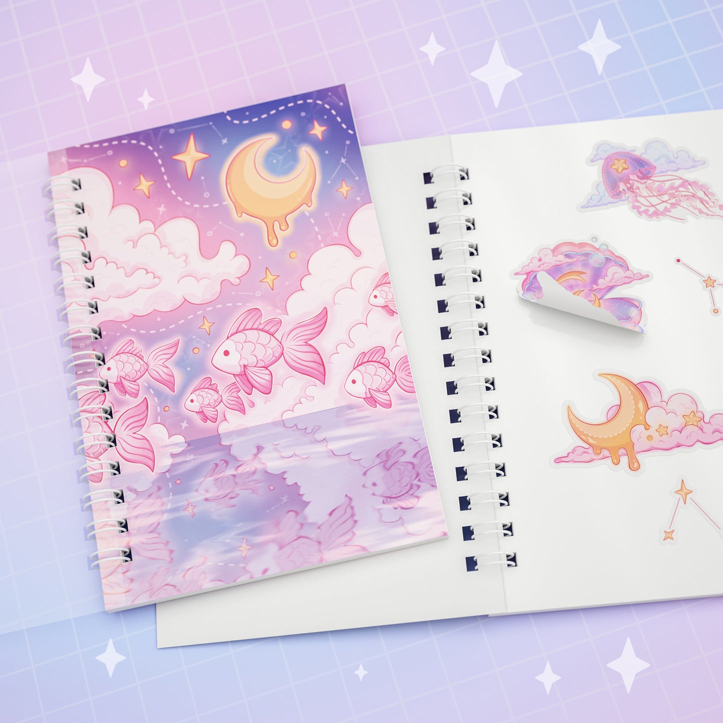 PRE-ORDER: Re-usable sticker collecting book - Cosmic Swim (A6)