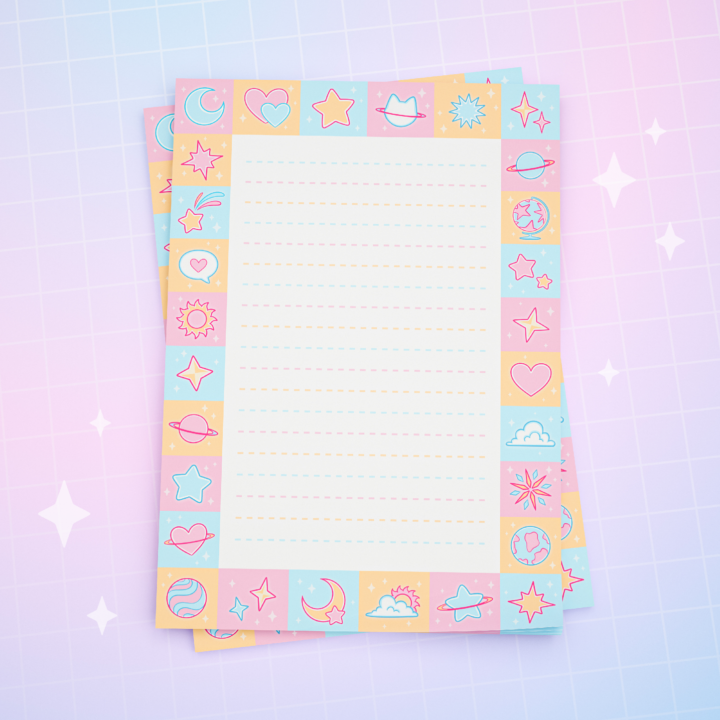 Celestial Pastels - A6 memo pad / notepad - 50 pages