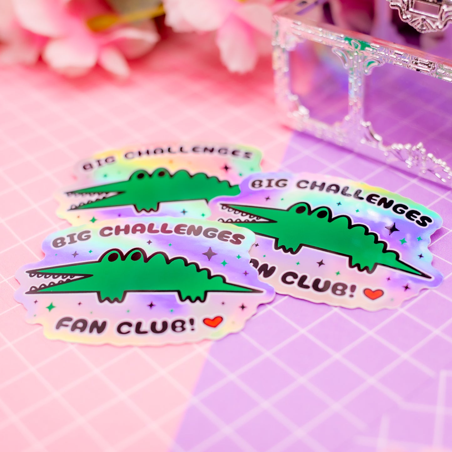 Big Challenges Fan Club holographic vinyl sticker